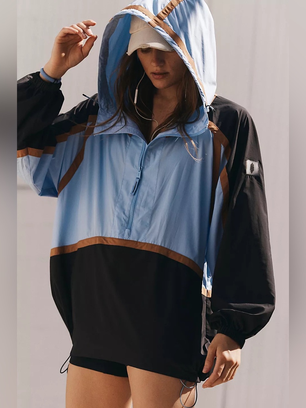 NWT Free people “Like the Wind”colorblock jacket Windbreaker size Small - Picture 1 of 8